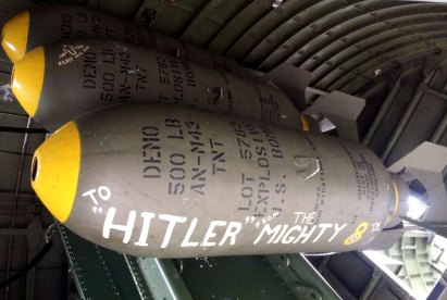 Inactive bombs stored in a B24-J WWII fighter plane during the Collings Foundation Wings of Freedom Tour. (Photo/Katie Egan)